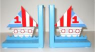 GISELA GRAHAM WOODEN BOAT BOOKENDS